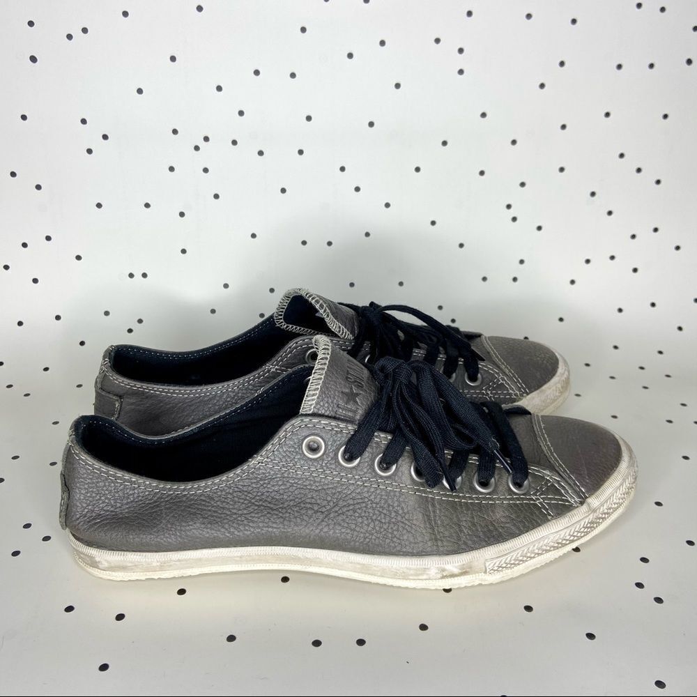 ⭐️CONVERSE⭐️All star Chuck Leather men’s 10 woman’s 12 EU 44 charcoal CT COAST